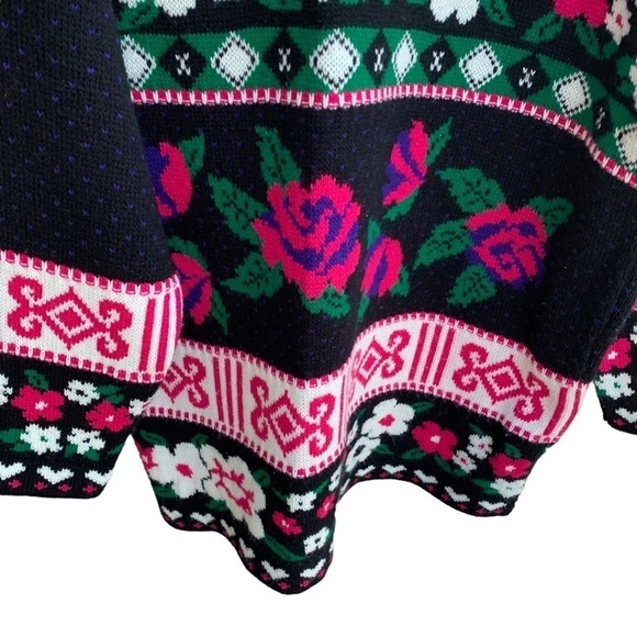 Vintage Crewneck Sweater Sycamore USA 80’s Size Large Floral - Picture 2 of 6